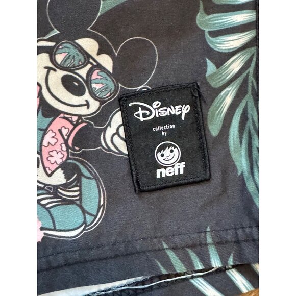 Disney Neff Mens Swim Shorts XL Black Hawaiian Mickey Mouse Print - Picture 6 of 6